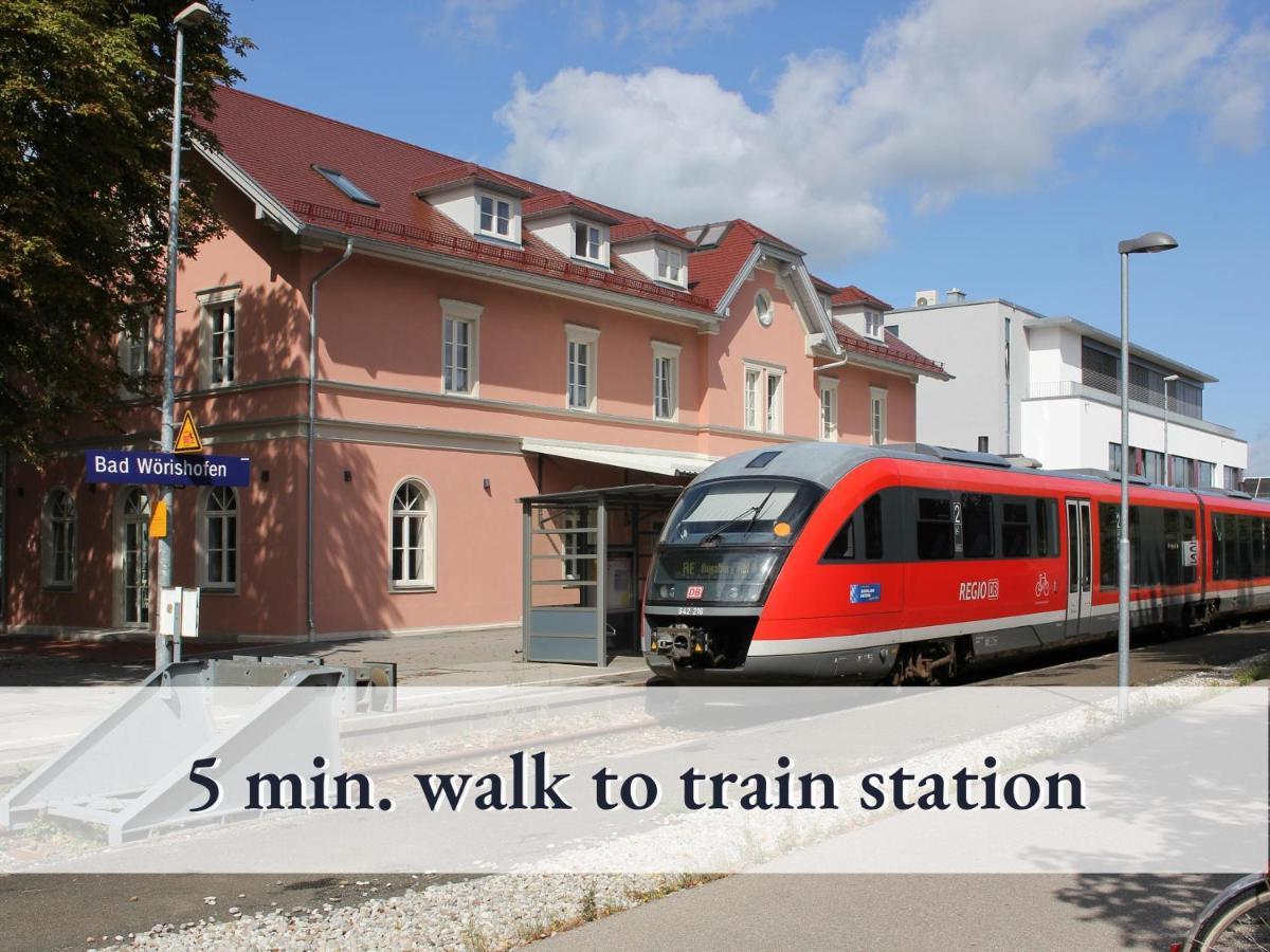 Sehr Grosse Ferienwohnung In Bester Lage Mit Grosser Sonnenterrasse L Innenstadtnaehe L 1 Minute Zum Bahnhof L Grosse Kueche L Tv L Extra-Wc L Free-Wlan L Willkommen Im Hallo!-Apartment 5 Bad Worishofen Luaran gambar